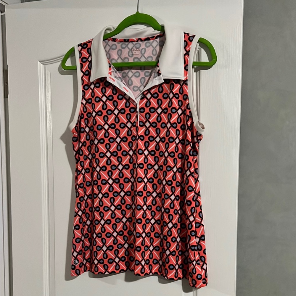 ZELOS Pink and blue Patterned Sleeveless Top